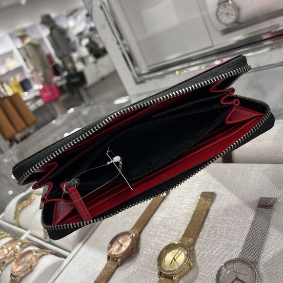 Michael Kors Cooper Pebbled Leather Smartphone Wallet 36S4LCOZ3L BRIGHT RED - Picture 6 of 11